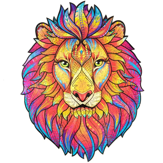 Unidragon Wooden Jigsaw Puzzles "Mysterious Lion" Wooden Puzzles Animals - KS