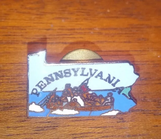 Pennsylvania enamel pin vintage US state tourist travel souvenir bu