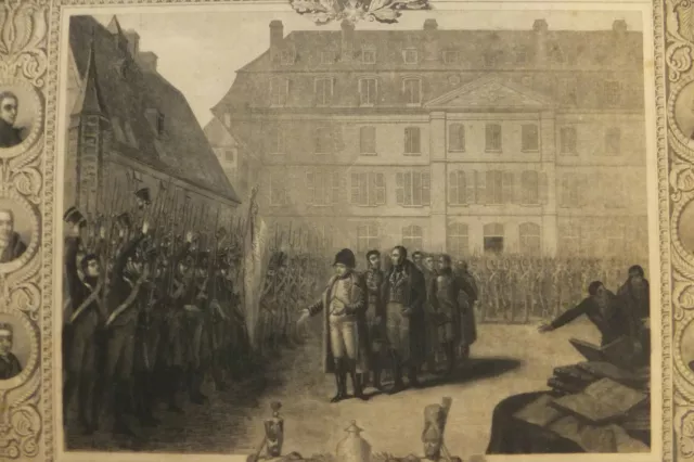 Ecole Royale Polytechnique, visit Napoleon 28 April 1815, original engraving 4