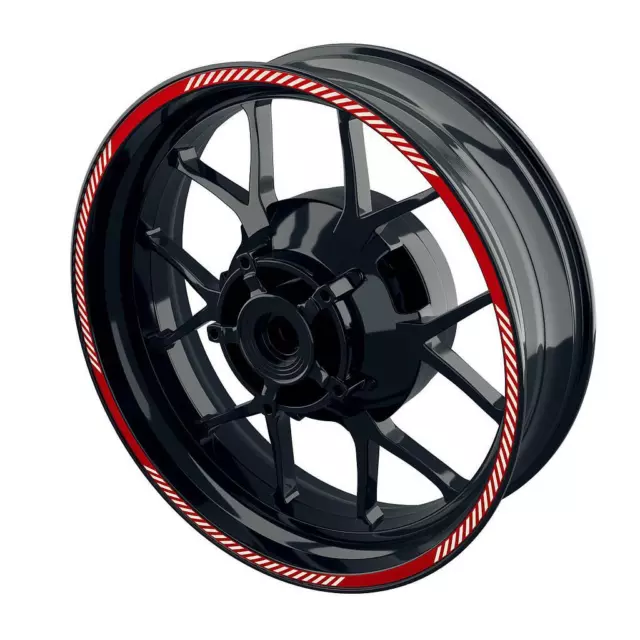 V6 rot weiss 17" Felgenrandaufkleber Motorrad Felgenaufkleber Wheelsticker Wheel