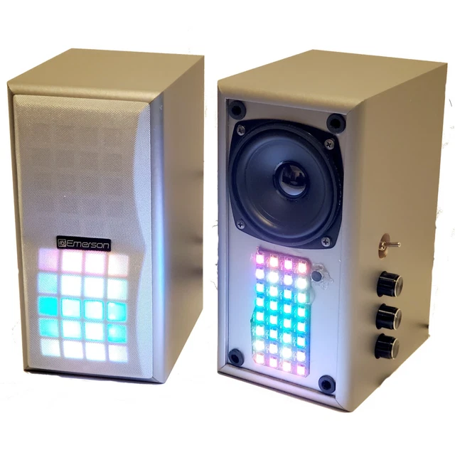 CUSTOM RGB LED Gaming Computer Speakers w/Bluetooth/USB/AUX/Mic in, 4x8 ...