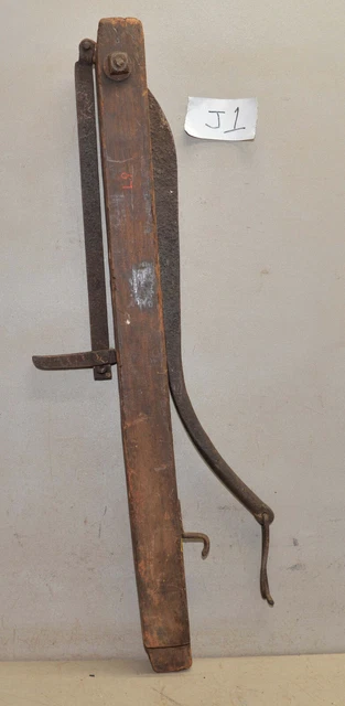 Rare antique Conestoga wagon jack blacksmith forged steel closed museum piece J1