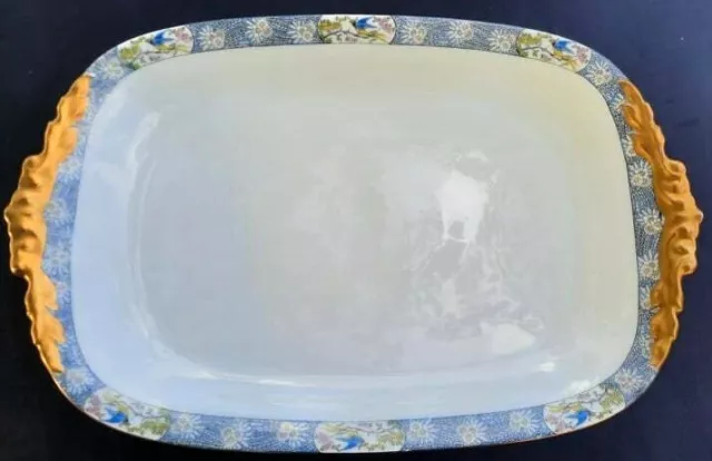 LIMOGES 1900-1932 JPL Jean Pouyat TURKEY Platter Bird of Paradise Gold Trim