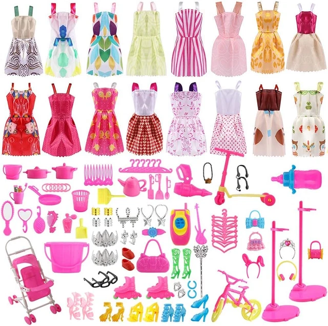 130 Pezzi Vestiti E Accessori per Bambole Dolls, Abito per Dolls Gonna Moda Scar 2