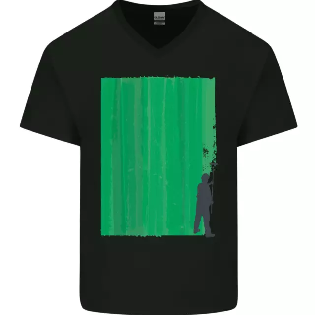 Muro Pittura Banksy Street Art Graffiti Uomo Scollo A V Cotone T-Shirt