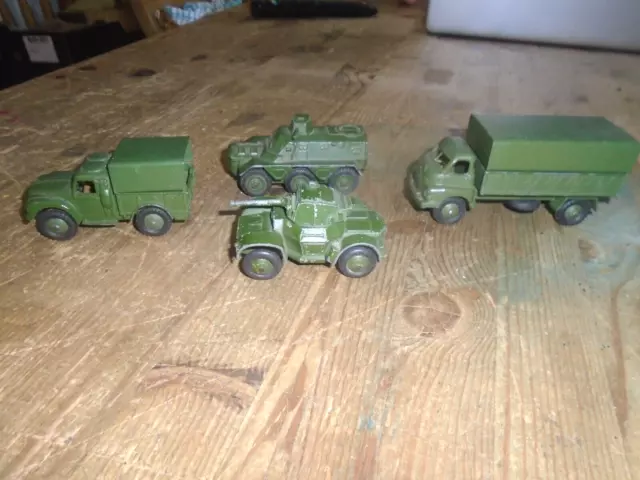 Vintage Dinky Military Vehicles X 4 See Pictures