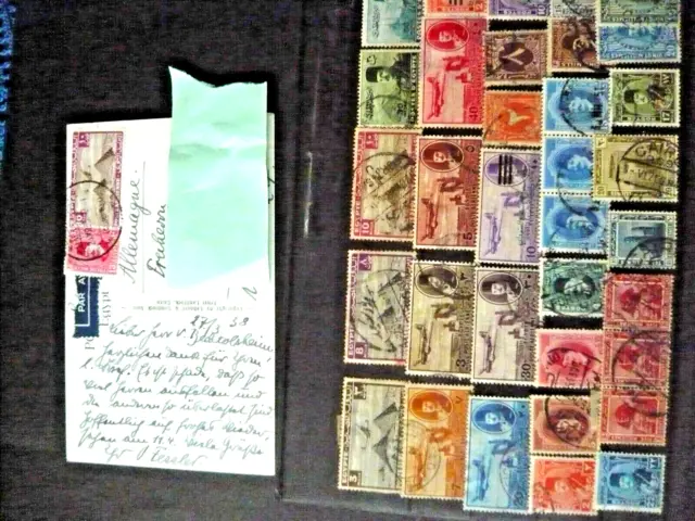 alte Briefmarken von Ägypten auf großer Steckkarte gestempelt, Lot, Posten