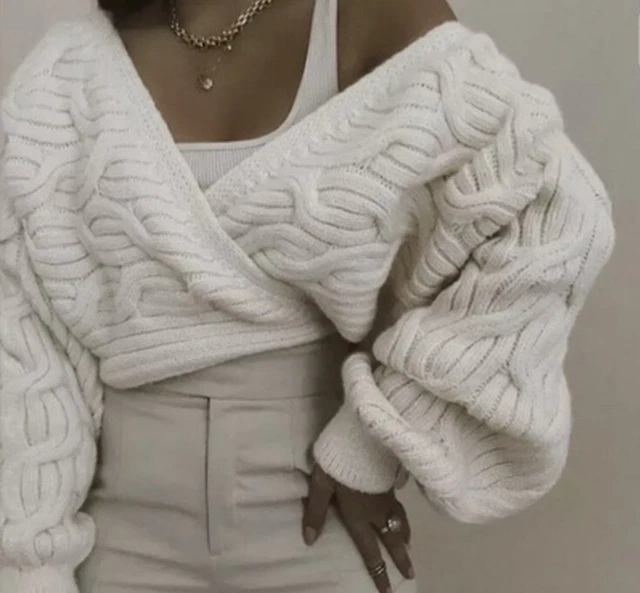 ZARA CABLE KNIT Wrap Cardigan UK M BNWT Womens Knitwear Top NEW