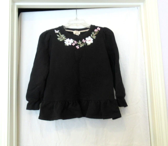 Kate Spade New York black ruffle hem top, 32" chest