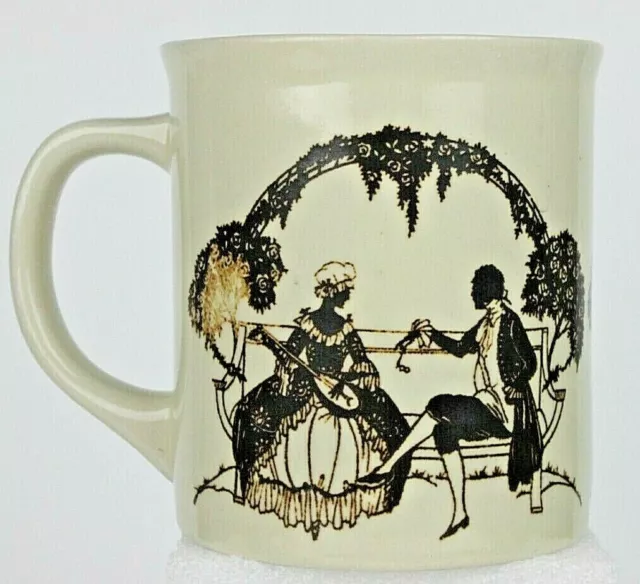 Vintage Victorian Silhouette Art Courting Couple Coffee Mug/Cup Made In Japan