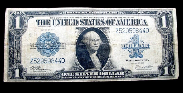 1923 Silver Certificate $1 One Dollar Large Size US Paper Currency  --- #148