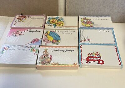 Vintage Greeting Card Lot Gift Enclosure Small Unused  1940'S 3.5" 100 CARDS