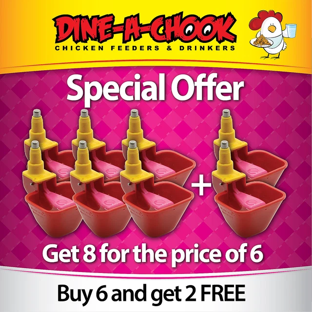 Dine a Chook Lubing Cup / Poultry / Chicken Waterer / Nipple Drinker PINK FLOAT