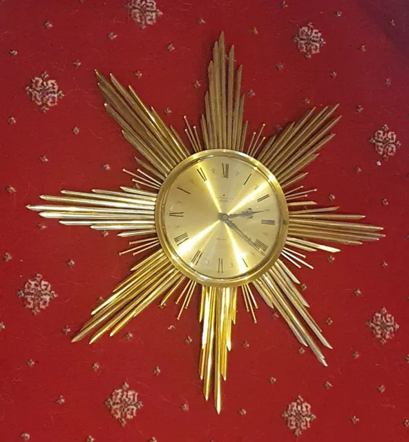 Junghans Meister Sunburst Wall Clock..starbusrt Mcm Mid Century….Stunning