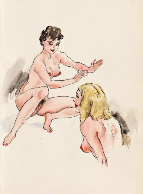 Manuscript Les Vicieuses Zeichnungen lesbian Erotic drawings Curiosa Erotik 3