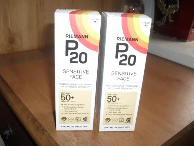 2 x RIEMANN P20 EMPFINDLICHES GESICHT LSF50 + SONNENCREME 50G