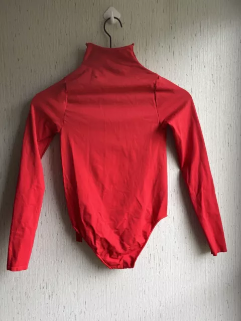 SKIMS ESSENTIAL MOCK Neck Long Sleeve Red Bodysuit S/M $25.00 - PicClick