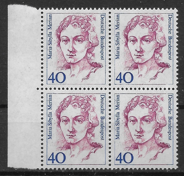 Bund 1987 ** Mi 1331 Frauen 40Pf im Viererblock VB 4er Block Rand links 03729B