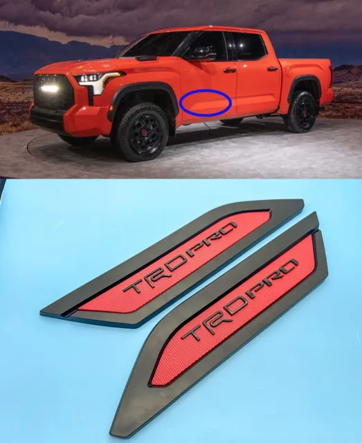 Red Matte Black side Body Molding Trim For 2022-2024 Toyota Tundra TRD PRO