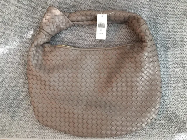 Melie Bianco Brigitte Large Satchel Bag Faux Leather  In STONE. LAST ONE NWT