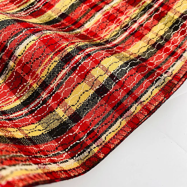 Scarlett Tartan Wool UnUsed BOLT By the Yard Japanese Kimono Fabric BW66