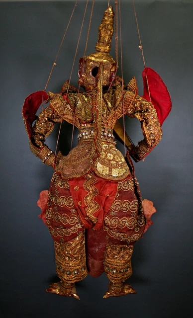 V LARGE ANTIQUE BURMESE PUPPET MARIONETTE INTERIOR DESIGN BUDDHIST GARUDA 39 ins 10