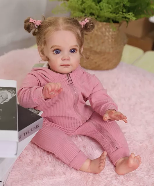 22" Realistic Reborn Baby Dolls Soft Vinyl Silicone Handmade Girl XMAS Gifts