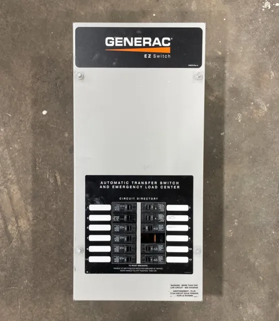 Generac Automatic Transfer Switch, 100AMP, 120/240v, 12 Circuit, 0H6381A