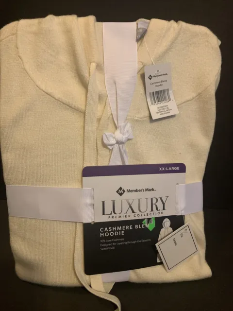 Member's Mark Luxury Collection Cashmere Blend Cream Hoodie Women's Size XXL