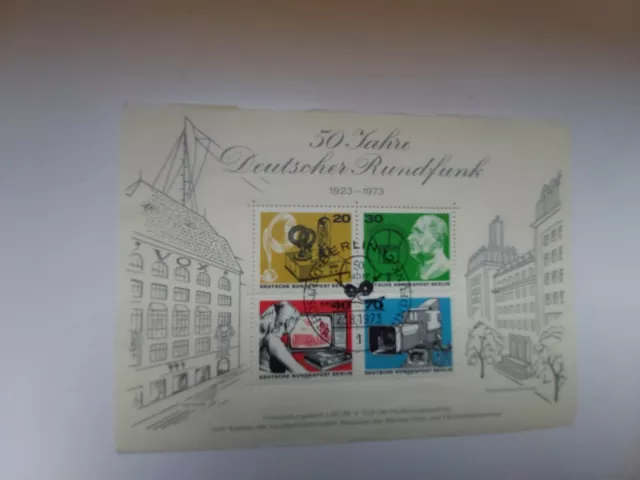 50 Jahre Deutscher Rundfunk  Berlin 1973  Ersttagsstempel  gummiert