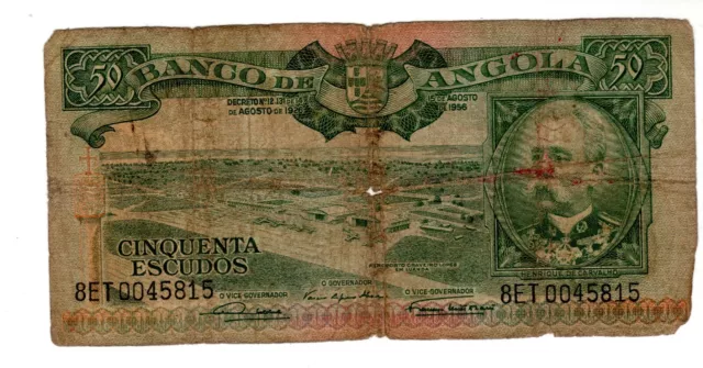 ANGOLA PORTUGUESE PORTUGAL Billet  50  ESCUDOS 1956 P88  BON ETAT