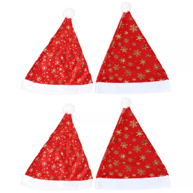 4 pz cappelli natalizi cappello pom palla di Babbo Natale cono Claus berretto Aldult