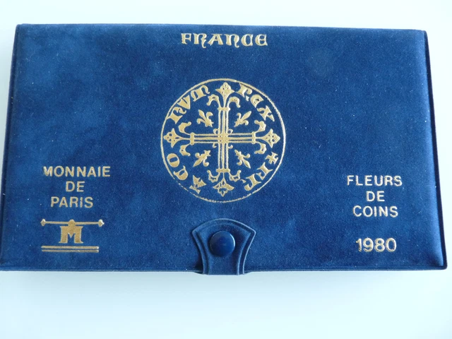 COFFRET 1980  COMPLET avec 50 FRANCS HERCULE, SÉRIE FLEURS DE COINS 