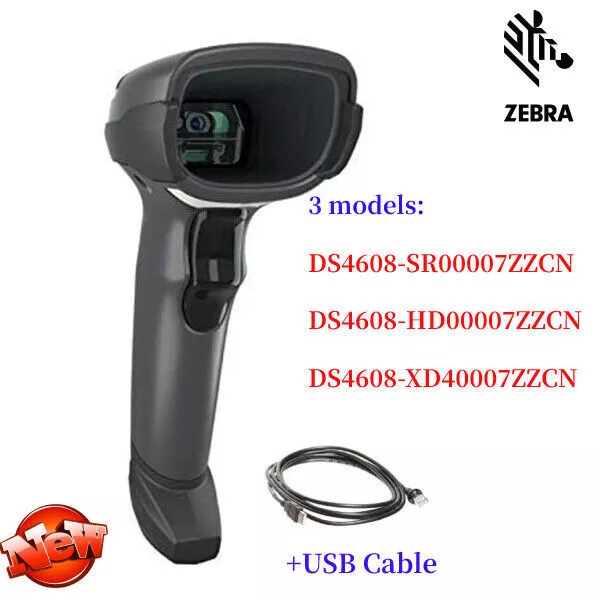 Zebra DS4608 1D 2D Handheld Barcode Scanner USB Optical Laser Imager For POS