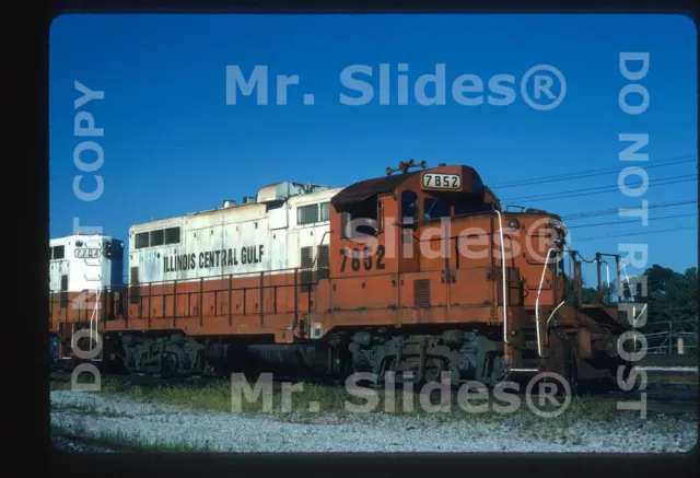 Original Slide ICG Illinois Central Gulf GP8 7852 Harvey IL 1987