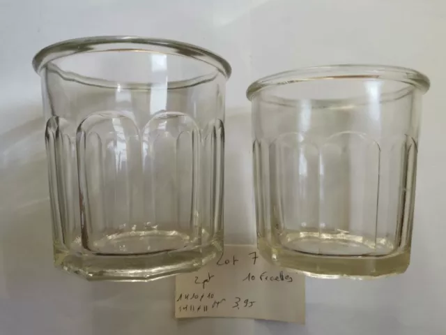 Lot 2 pots confiture anciens verre épais à bulles cuisine collection déco n° 7 a