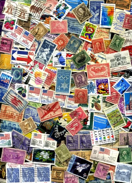 USED lot of 150+ mixed US stamps off paper - GREAT value with a  BONUS Offer!