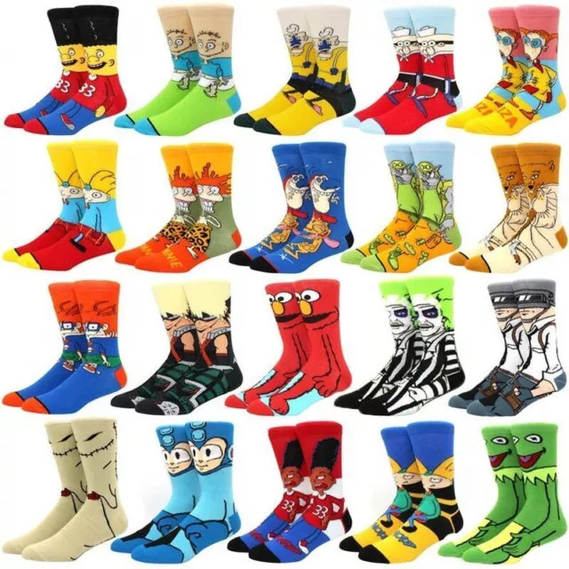 Fashion Boys Mens Socks Cotton Warm Novelty Cartoon Casual Work Long Socks 8-12