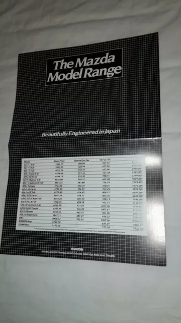 Mazda The Model Range Brochure 323 626 929 E2000 B1800 Rx7