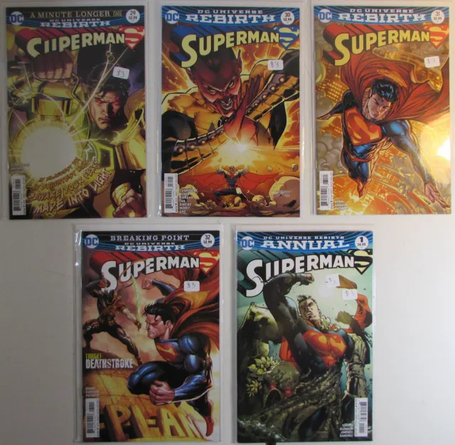 Superman Lot of 5 #29,30,31,32,Annual 1 DC (2017) Rebirth 4th Series Comics