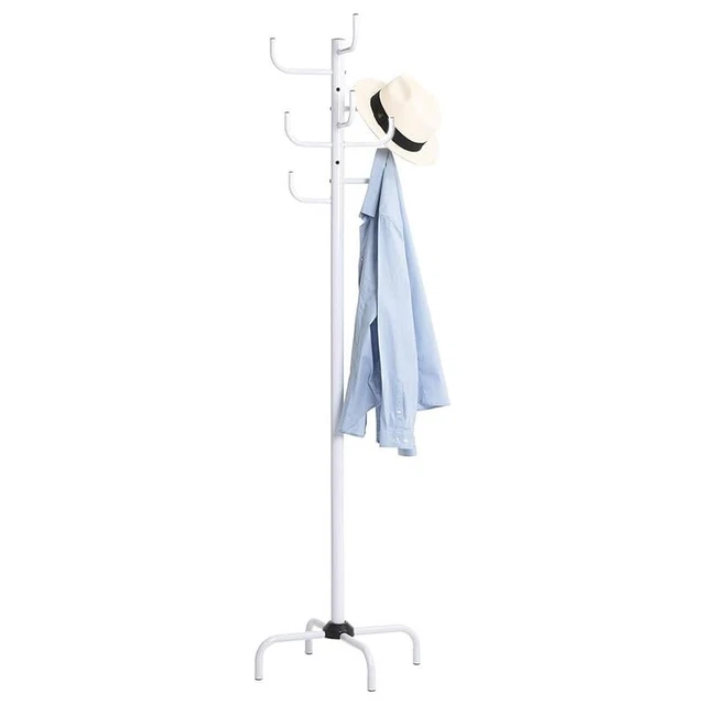[Nero o Bianco] Attaccapanni da Terra a 8 Ganci 40x40x183 cm Appendiabiti  3920