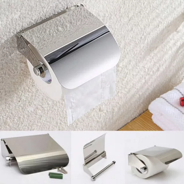 Chrome Finish Toilet Tissue Roll Wall Mounted Holder Paper Stand Dispenser UK