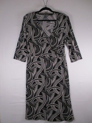 Apt. 9 Stretch Large 3/4 Sleeve Wrapped V-Neck Dress