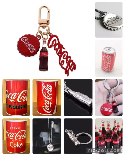 COCA COLA - various collectibles key chain ring necklace money tins perfect Xmas