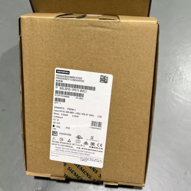 New Siemens 6SL3 210-1PE11-8UL1 6SL3210-1PE11-8UL1 SINAMICS PM240-2 unfiltered