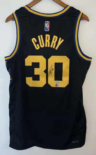 Stephen Curry Signed Warriors Nike NBA 75 Mixtape City Edition Jersey BAS USASM