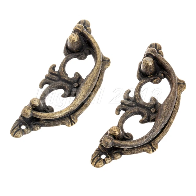 2Pcs Vintage Cupboard Dresser Cabinet Drawer Knob Door Pull Handle Durable Tool 3
