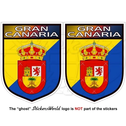Autocollants Drapeau Îles Canaries 75mm Espagnol – X2 Neufs