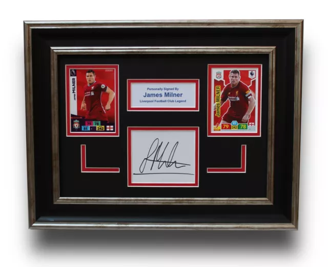 JAMES MILNER A4 Framed Liverpool Hand SIGNED Autograph Card Display + COA