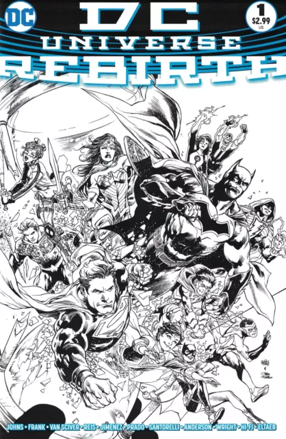 DC Universe Rebirth #1 1:100 Ivan Reis Wraparound Sketch Variant 2016